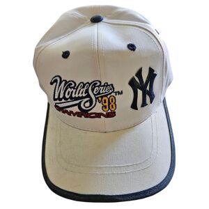 White and Blue Structured Baseball Hat